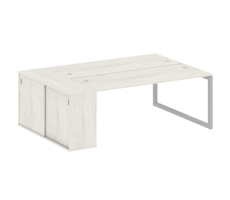 Metal System Quattro Рабочая станция с шкафом-купе на О-образном м/к 50БО.РС-СШК-1.5 Т Дуб Наварра/М