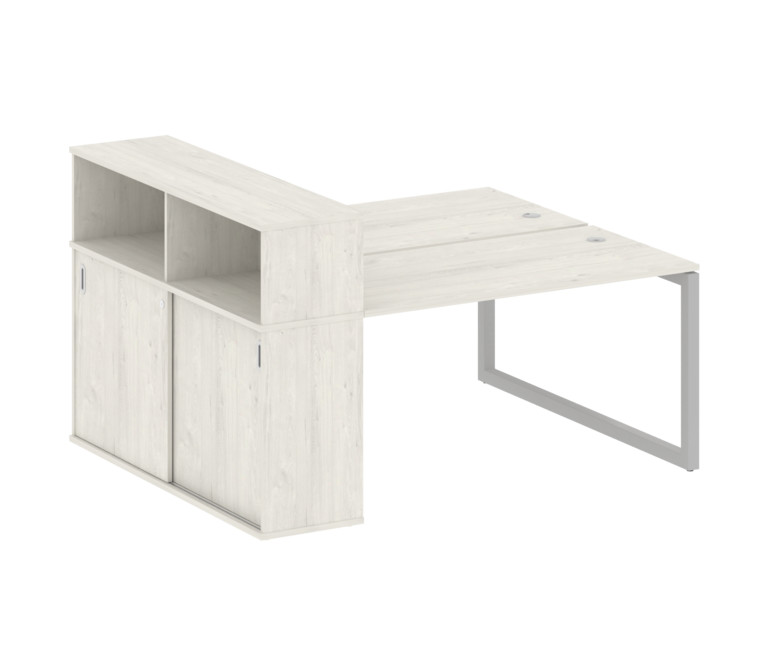 Metal System Quattro Рабочая станция с шкафом-купе на О-образном м/к 50БО.РС-СШК-2.3 Т Дуб Наварра/М