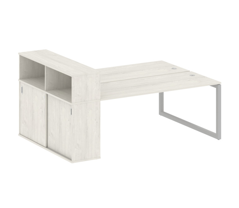 Metal System Quattro Рабочая станция с шкафом-купе на О-образном м/к 50БО.РС-СШК-2.5 Т Дуб Наварра/М