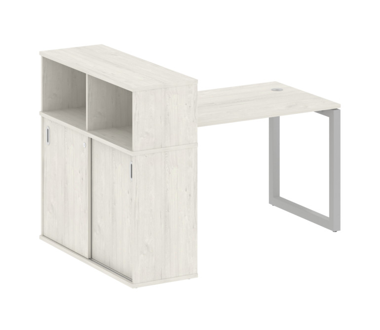 Metal System Quattro Стол письменный с шкафом-купе на О-образном м/к 50БО.РС-СШК-3.2 Т Дуб Наварра/М