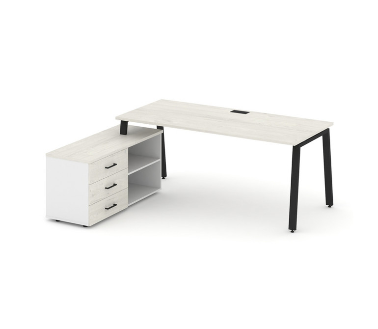 Style Project Direct Стол письменный с греденцией левой SN-6A.SRG-023.M(L) Дуб Наварра/Белый/Дуб Нав