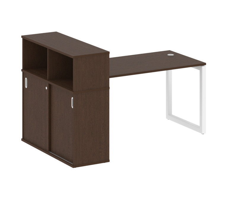 Metal System Quattro Стол письменный с шкафом-купе на О-образном м/к 50БО.РС-СШК-3.3 Т Венге Цаво/Ме