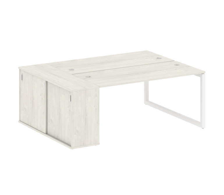 Metal System Quattro Рабочая станция с шкафом-купе на О-образном м/к 50БО.РС-СШК-1.4 Т Дуб Наварра/М