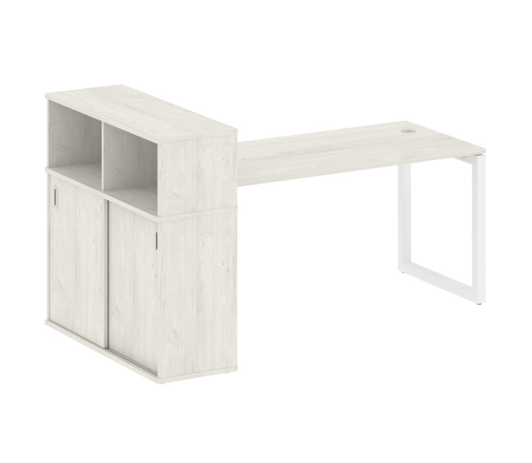 Metal System Quattro Рабочая станция с шкафом-купе на О-образном м/к 50БО.РС-СШК-2.4 Т Дуб Наварра/М