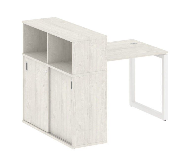 Metal System Quattro Стол письменный с шкафом-купе на О-образном м/к 50БО.РС-СШК-3.1 Т Дуб Наварра/М