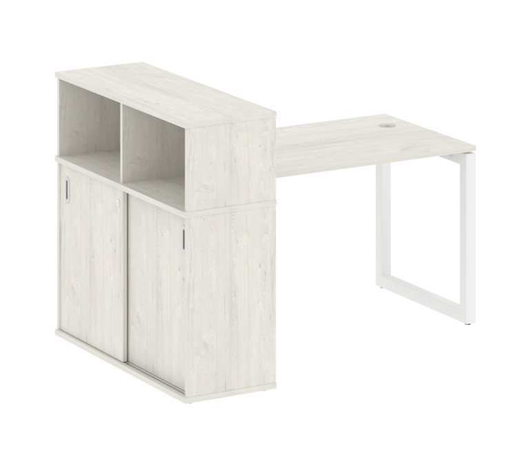 Metal System Quattro Стол письменный с шкафом-купе на О-образном м/к 50БО.РС-СШК-3.2 Т Дуб Наварра/М