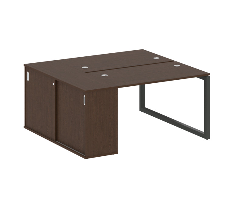 Metal System Quattro Рабочая станция с шкафом-купе на О-образном м/к 50БО.РС-СШК-1.2 Т Венге Цаво/Ме