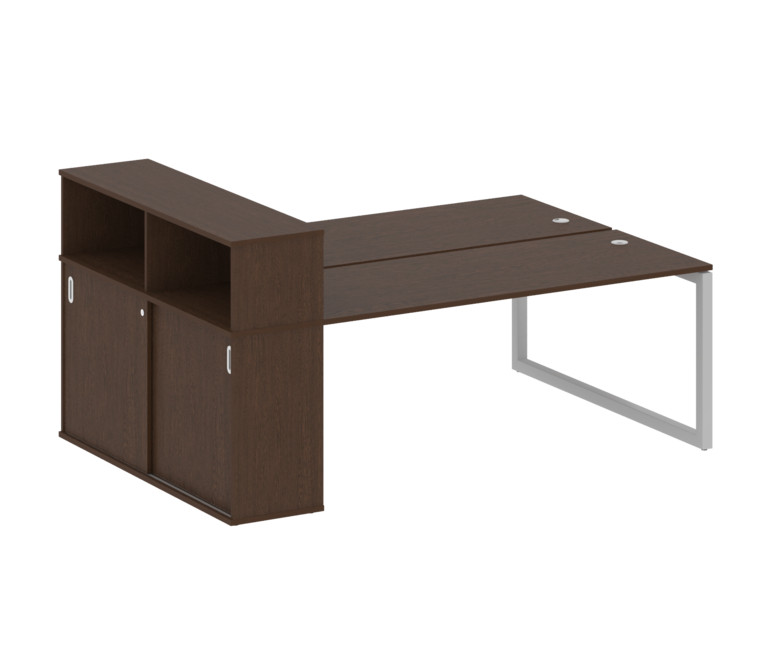 Metal System Quattro Рабочая станция с шкафом-купе на О-образном м/к 50БО.РС-СШК-2.5 Т Венге Цаво/Ме
