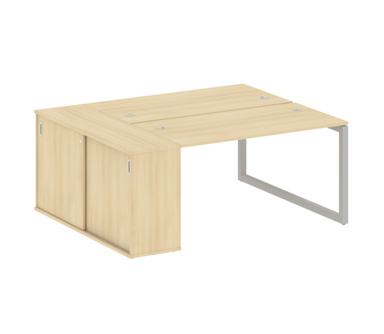 Metal System Quattro Рабочая станция с шкафом-купе на О-образном м/к 50БО.РС-СШК-1.3 Т Акация Лорка/