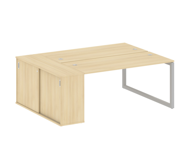 Metal System Quattro Рабочая станция с шкафом-купе на О-образном м/к 50БО.РС-СШК-1.4 Т Акация Лорка/