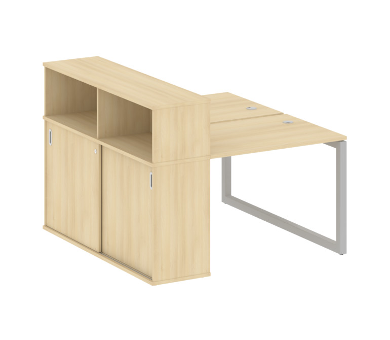 Metal System Quattro Рабочая станция с шкафом-купе на О-образном м/к 50БО.РС-СШК-2.1 Т Акация Лорка/