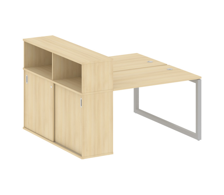 Metal System Quattro Рабочая станция с шкафом-купе на О-образном м/к 50БО.РС-СШК-2.2 Т Акация Лорка/