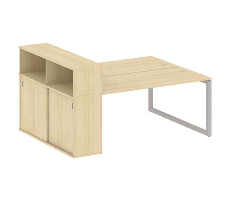 Metal System Quattro Рабочая станция с шкафом-купе на О-образном м/к 50БО.РС-СШК-2.4 Т Акация Лорка/