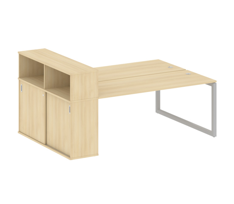 Metal System Quattro Рабочая станция с шкафом-купе на О-образном м/к 50БО.РС-СШК-2.5 Т Акация Лорка/