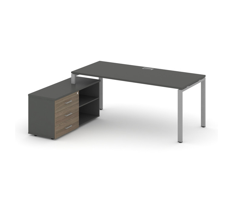 Style Project Direct Стол письменный с греденцией левой SN-6P.SRG-015.M(L) Антрацит/Антрацит/Вяз Бла