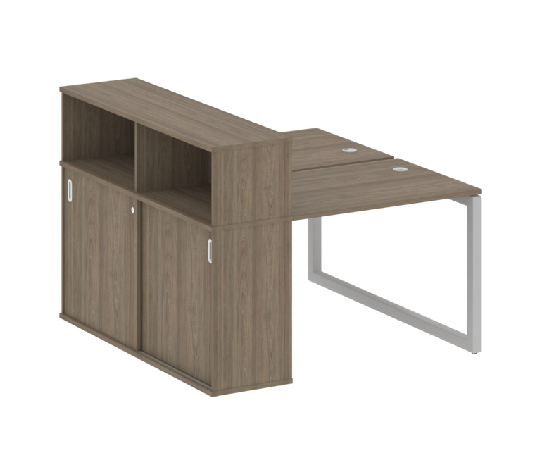 Metal System Quattro Рабочая станция с шкафом-купе на О-образном м/к 50БО.РС-СШК-2.1 Т Вяз Благородн