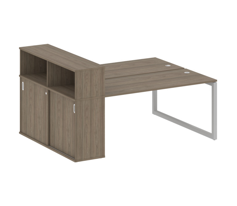 Metal System Quattro Рабочая станция с шкафом-купе на О-образном м/к 50БО.РС-СШК-2.4 Т Вяз Благородн