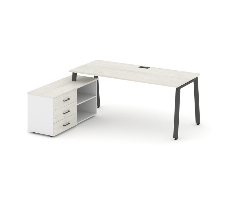 Style Project Direct Стол письменный с греденцией левой SN-6A.SRG-024.M(L) Дуб Наварра/Белый/Дуб Нав