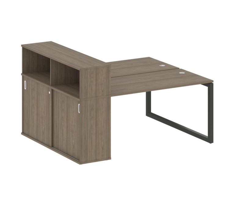 Metal System Quattro Рабочая станция с шкафом-купе на О-образном м/к 50БО.РС-СШК-2.3 Т Вяз Благородн