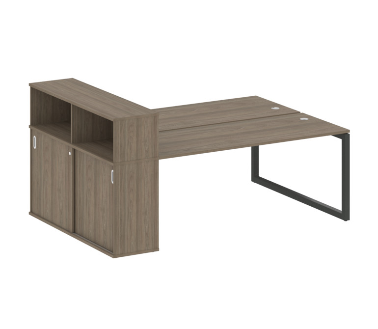 Metal System Quattro Рабочая станция с шкафом-купе на О-образном м/к 50БО.РС-СШК-2.5 Т Вяз Благородн
