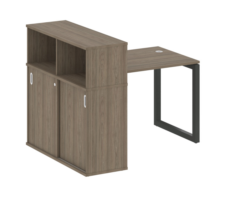 Metal System Quattro Стол письменный с шкафом-купе на О-образном м/к 50БО.РС-СШК-3.1 Т Вяз Благородн