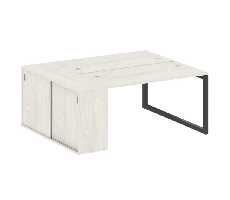 Metal System Quattro Рабочая станция с шкафом-купе на О-образном м/к 50БО.РС-СШК-1.3 Т Дуб Наварра/М