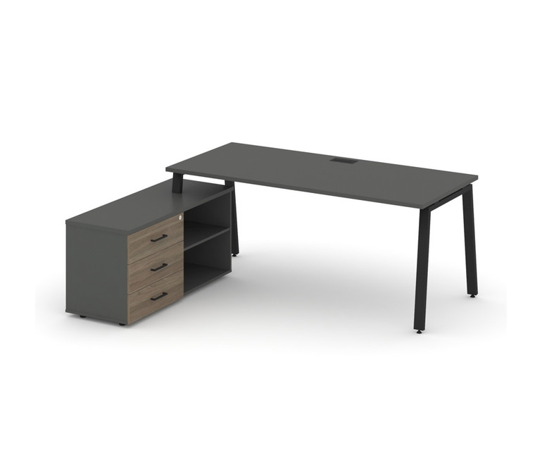Style Project Direct Стол письменный с греденцией левой SN-6A.SRG-024.M(L) Антрацит/Антрацит/Вяз Бла