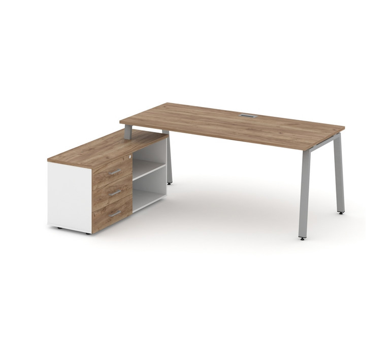 Style Project Direct Стол письменный с греденцией левой SN-6A.SRG-025.M(L) Дуб Табак/Белый/Дуб Табак