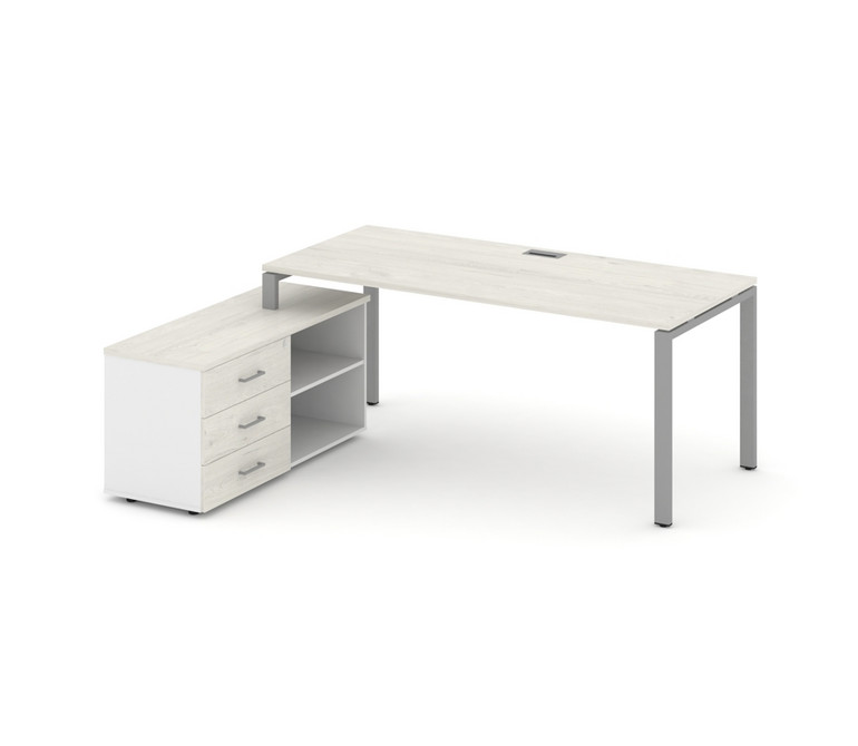 Style Project Direct Стол письменный с греденцией левой SN-6P.SRG-014.M(L) Дуб Наварра/Белый/Дуб Нав