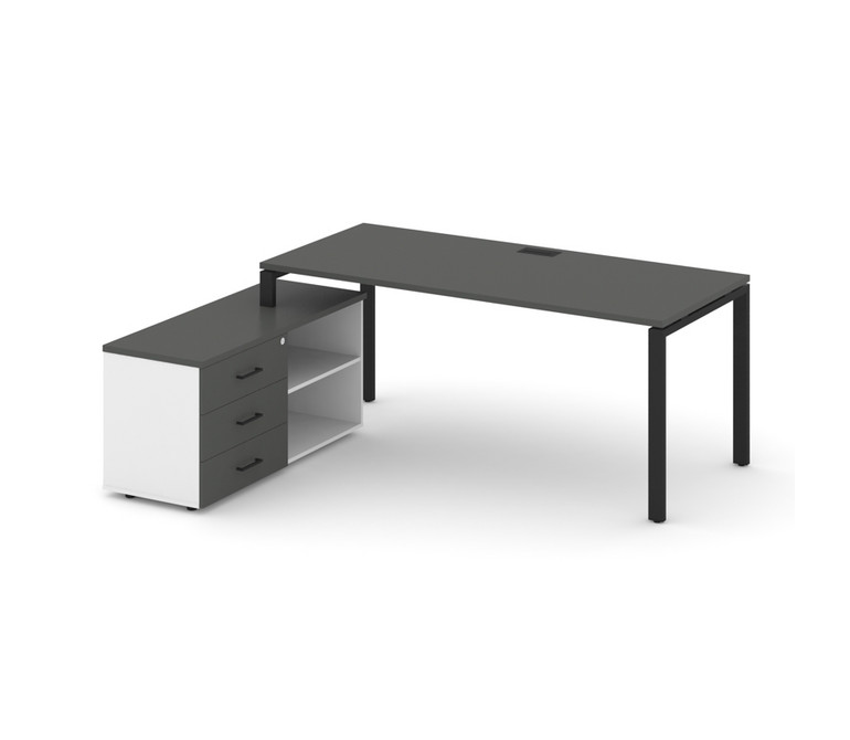 Style Project Direct Стол письменный с греденцией левой SN-6P.SRG-015.M(L) Антрацит/Белый/Антрацит/М