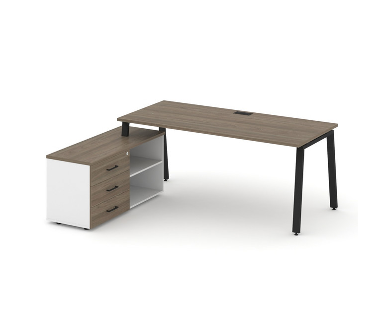 Style Project Direct Стол письменный с греденцией левой SN-6A.SRG-025.M(L) Вяз Благородный/Белый/Вяз