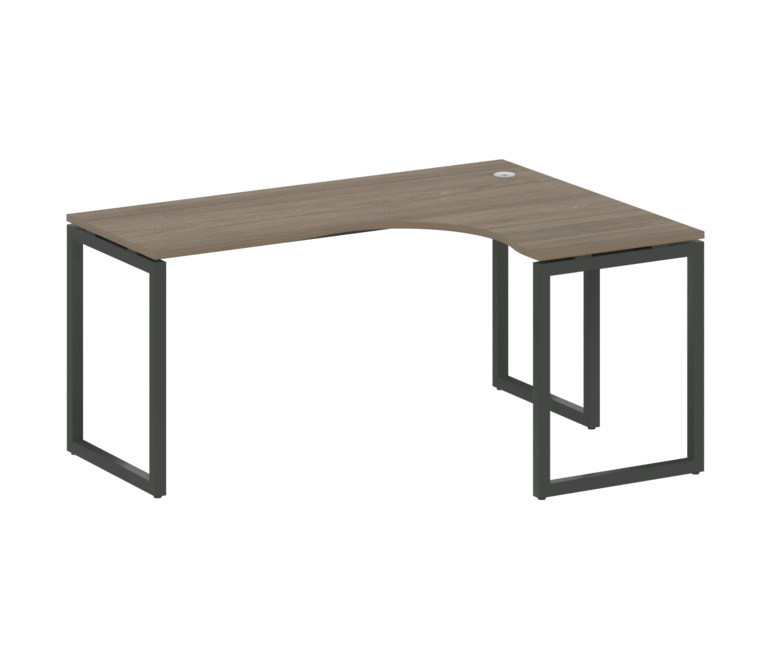 Metal System Quattro Стол криволинейный правый на О-образном м/к 40БО.СА-4 (R) Вяз Благородный/Метал