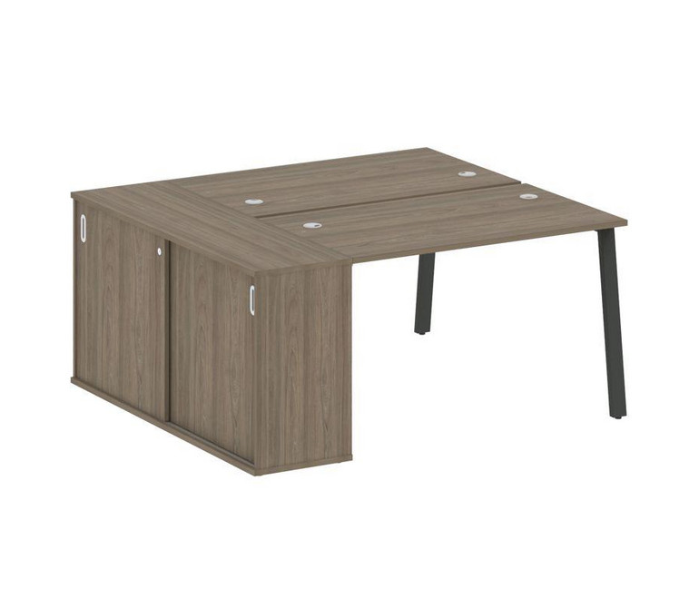 Metal System Рабочая станция с шкафом-купе на А-образном м/к БА.РС-СШК-1.2 Т Вяз Благородный/Металл