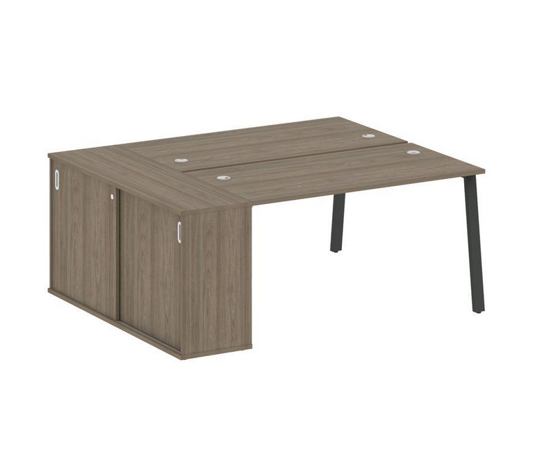 Metal System Рабочая станция с шкафом-купе на А-образном м/к БА.РС-СШК-1.3 Т Вяз Благородный/Металл