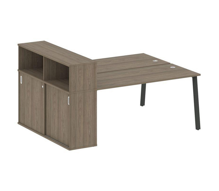 Metal System Рабочая станция с шкафом-купе на А-образном м/к БА.РС-СШК-2.4 Т Вяз Благородный/Металл