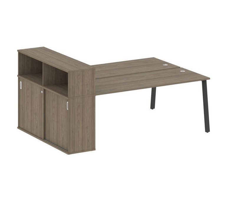 Metal System Рабочая станция с шкафом-купе на А-образном м/к БА.РС-СШК-2.5 Т Вяз Благородный/Металл