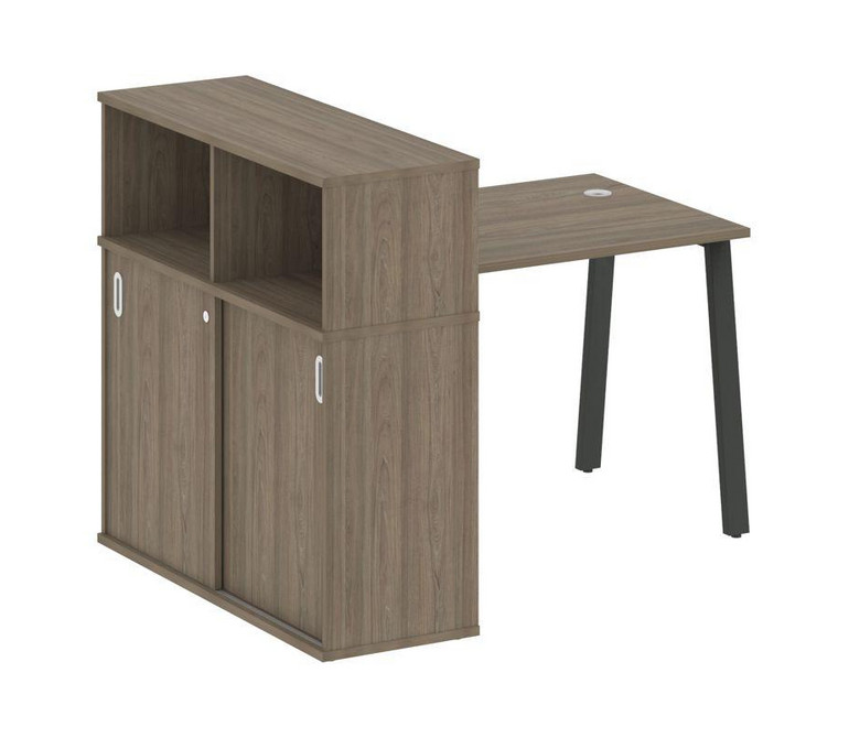 Metal System Стол письменный с шкафом-купе на А-образном м/к БА.РС-СШК-3.1 Т Вяз Благородный/Металл