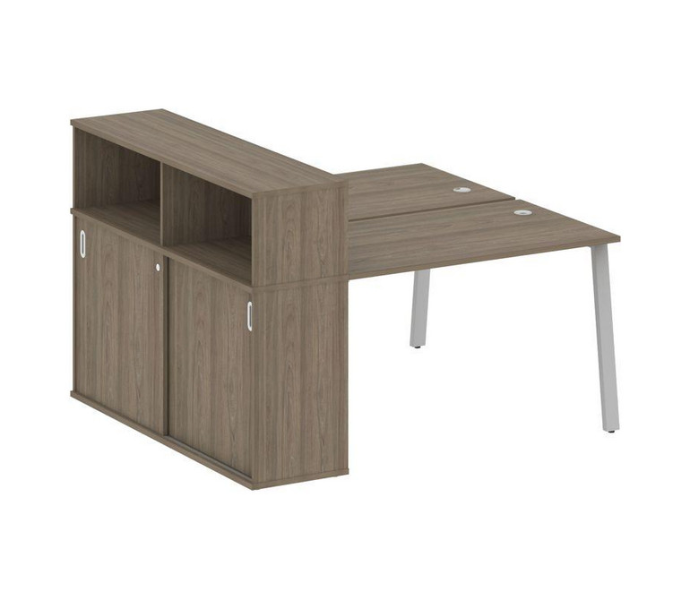 Metal System Рабочая станция с шкафом-купе на А-образном м/к БА.РС-СШК-2.2 Т Вяз Благородный/Металл
