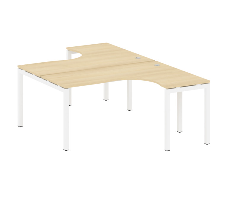 Metal System Quattro Рабочая станция криволинейная на П-образном м/к 50БП.РАС-СА-2.4 Акация Лорка/Ме