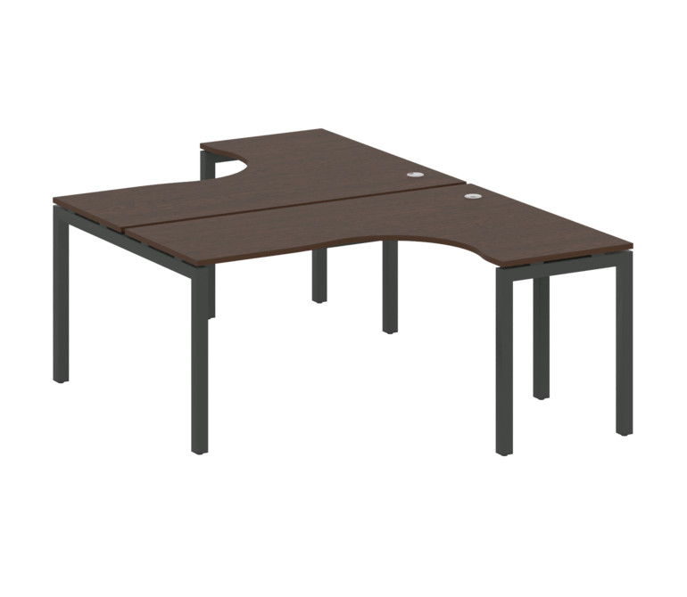 Metal System Quattro Рабочая станция криволинейная на П-образном м/к 50БП.РАС-СА-2.4 Венге Цаво/Мета