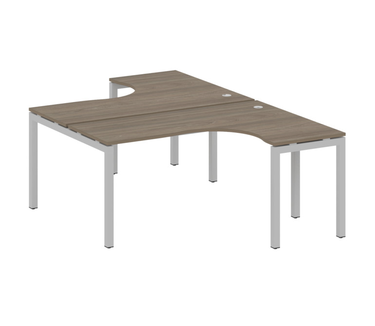 Metal System Quattro Рабочая станция криволинейная на П-образном м/к 50БП.РАС-СА-2.4 Вяз Благородный