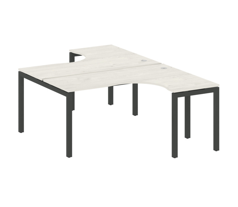 Metal System Quattro Рабочая станция криволинейная на П-образном м/к 50БП.РАС-СА-2.4 Дуб Наварра/Мет