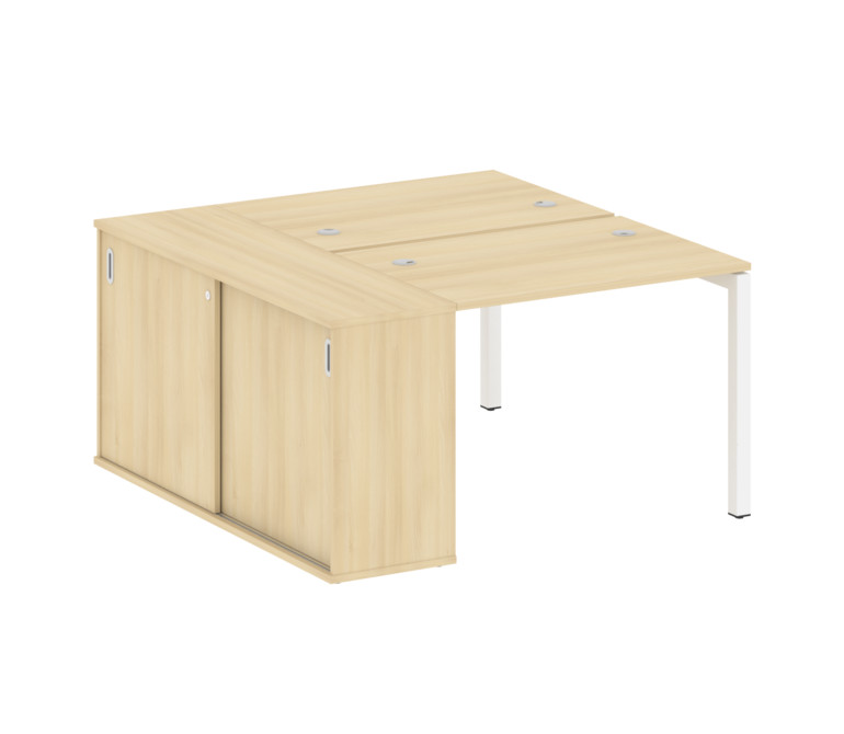 Metal System Quattro Рабочая станция с шкафом-купе на П-образном м/к 50БП.РС-СШК-1.1 Т Акация Лорка/