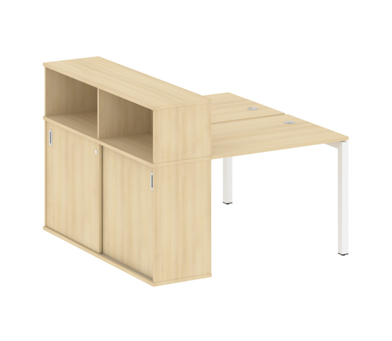 Metal System Quattro Рабочая станция с шкафом-купе на П-образном м/к 50БП.РС-СШК-2.1 Т Акация Лорка/
