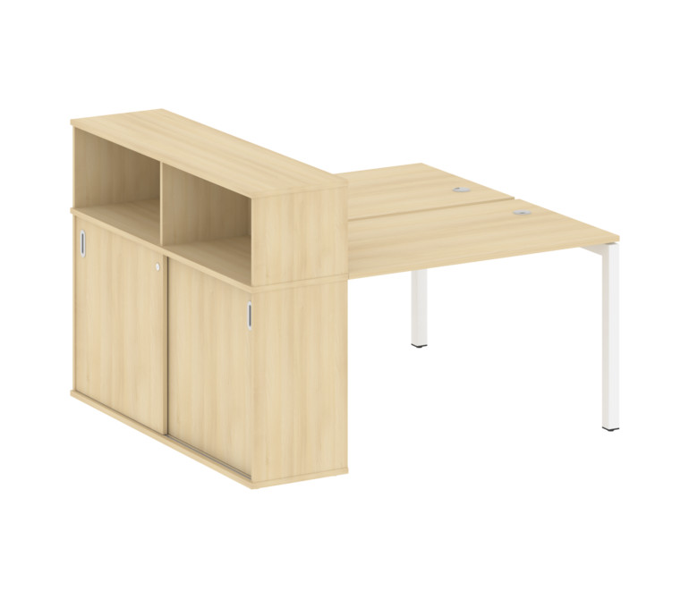 Metal System Quattro Рабочая станция с шкафом-купе на П-образном м/к 50БП.РС-СШК-2.2 Т Акация Лорка/