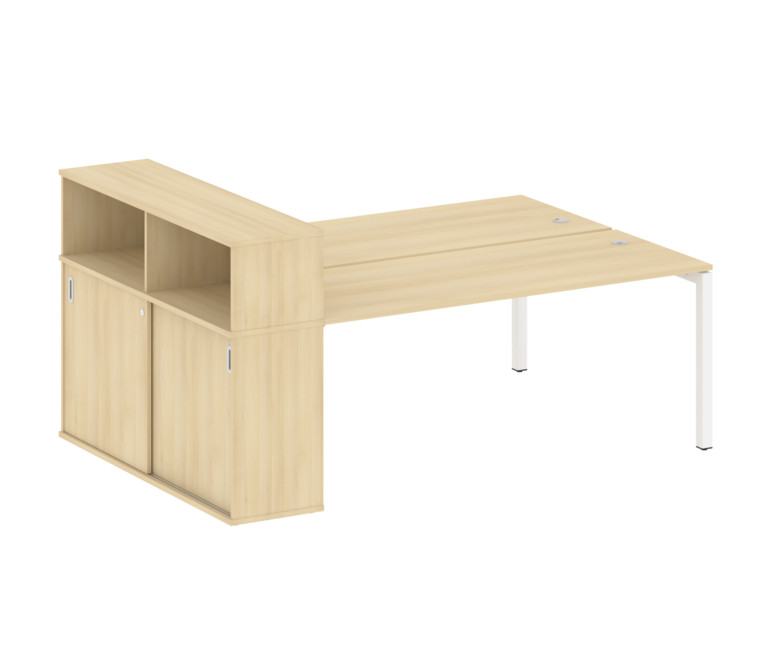 Metal System Quattro Рабочая станция с шкафом-купе на П-образном м/к 50БП.РС-СШК-2.5 Т Акация Лорка/