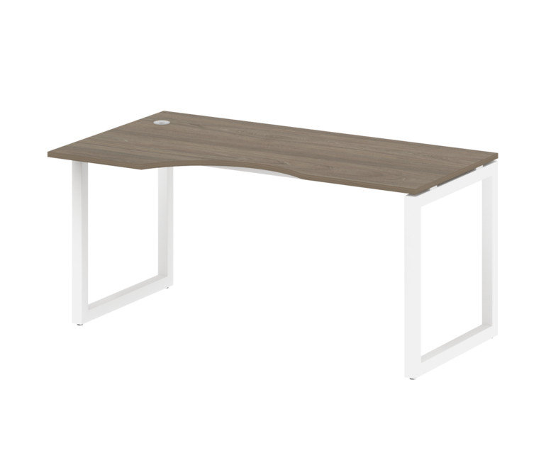 Metal System Quattro Стол криволинейный левый на О-образном м/к 50БО.СА-1 (L) Вяз Благородный/Металл