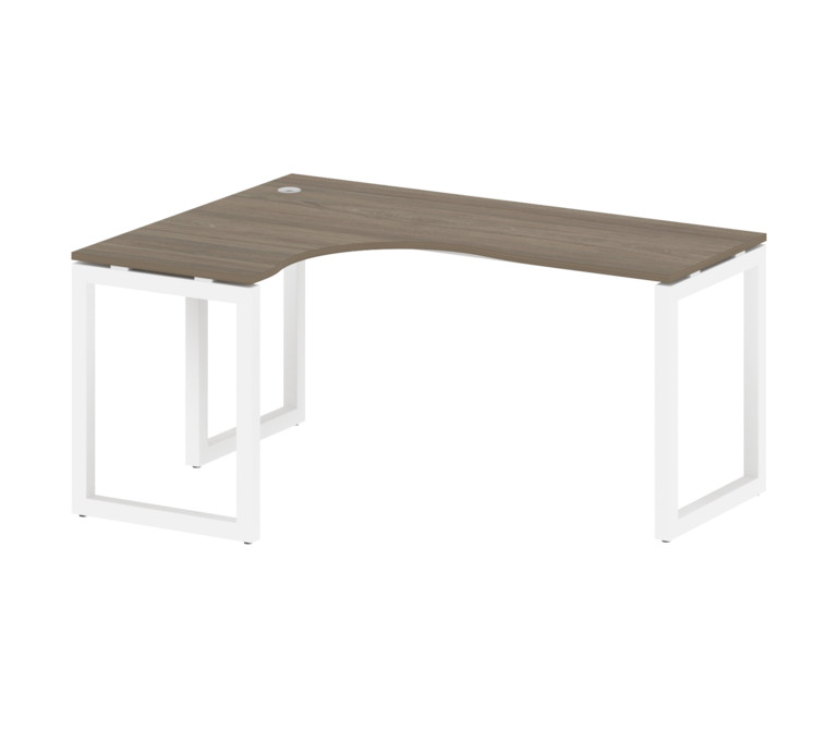 Metal System Quattro Стол криволинейный левый на О-образном м/к 50БО.СА-4 (L) Вяз Благородный/Металл