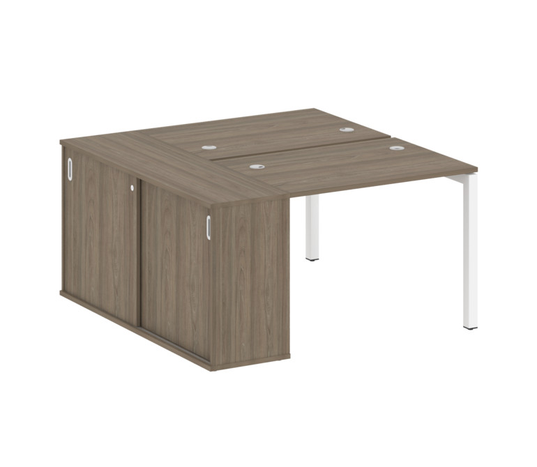 Metal System Quattro Рабочая станция с шкафом-купе на П-образном м/к 50БП.РС-СШК-1.1 Т Вяз Благородн