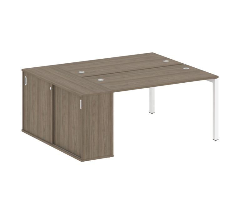 Metal System Quattro Рабочая станция с шкафом-купе на П-образном м/к 50БП.РС-СШК-1.3 Т Вяз Благородн